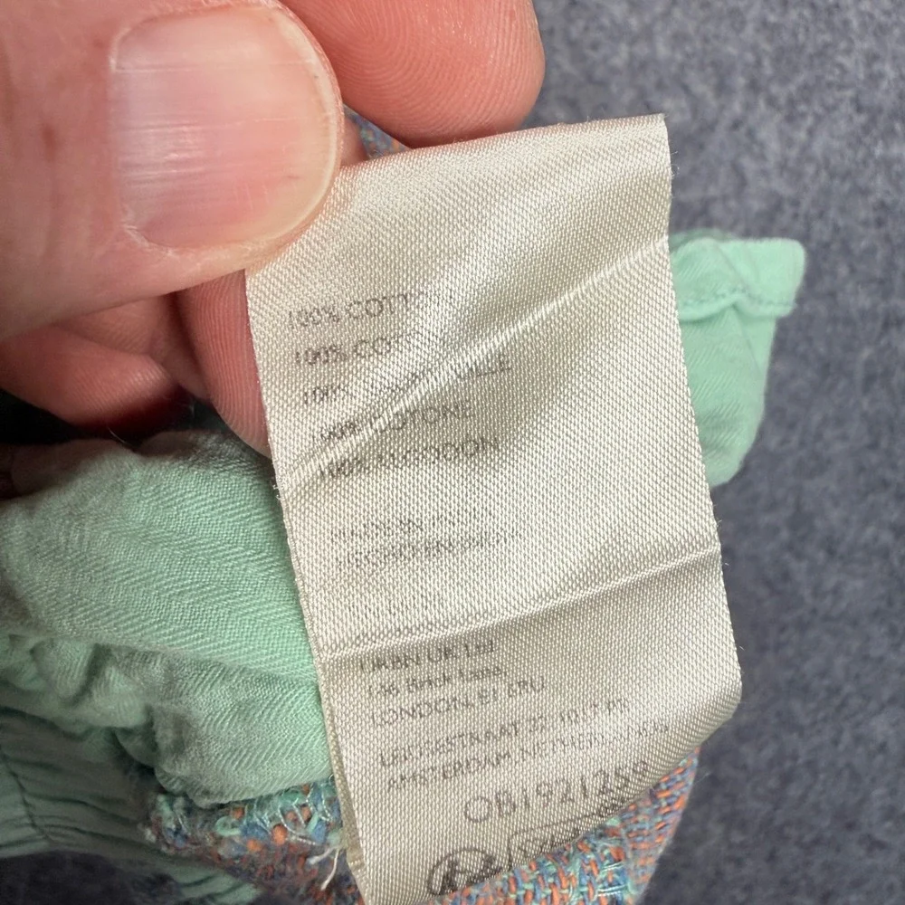 Free People Striped Paperbag Waist Shorts Mint Green Blue OB1921255 Medium